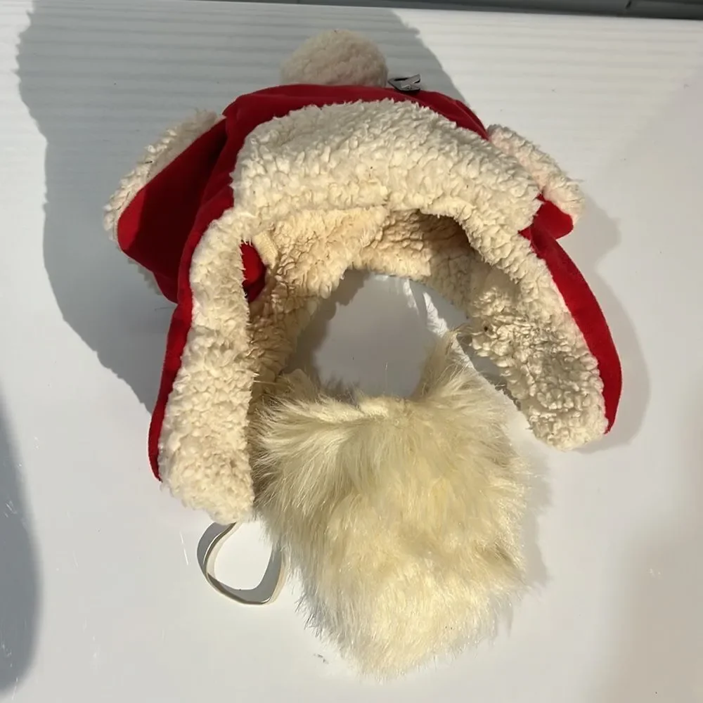 Santa Hat with Beard for XL Dog  **View Photos of Inside of beard** Damage